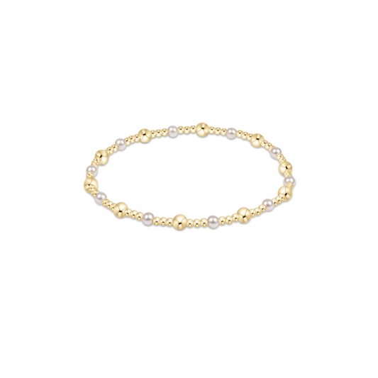 Enewton Classic Gold Sincerity Pattern 4mm Bead Bracelet with Pearl Beads