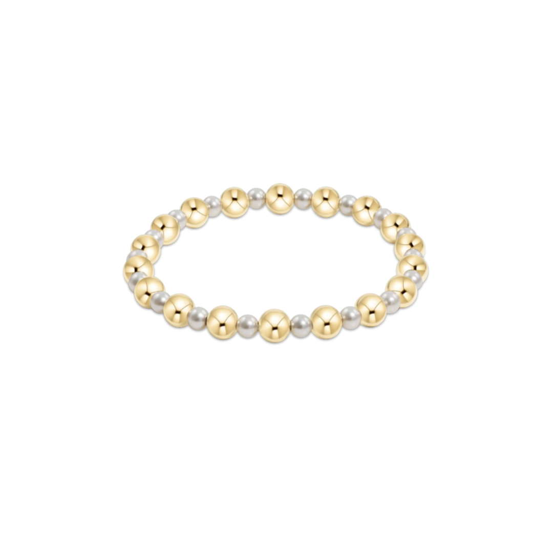 Enewton Pearl Grateful 4mm Bead Bracelet with 6mm Gold Beads