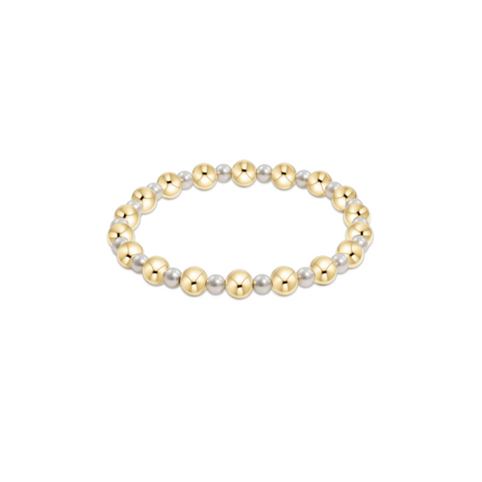 Enewton Pearl Grateful 4mm Bead Bracelet with 6mm Gold Beads