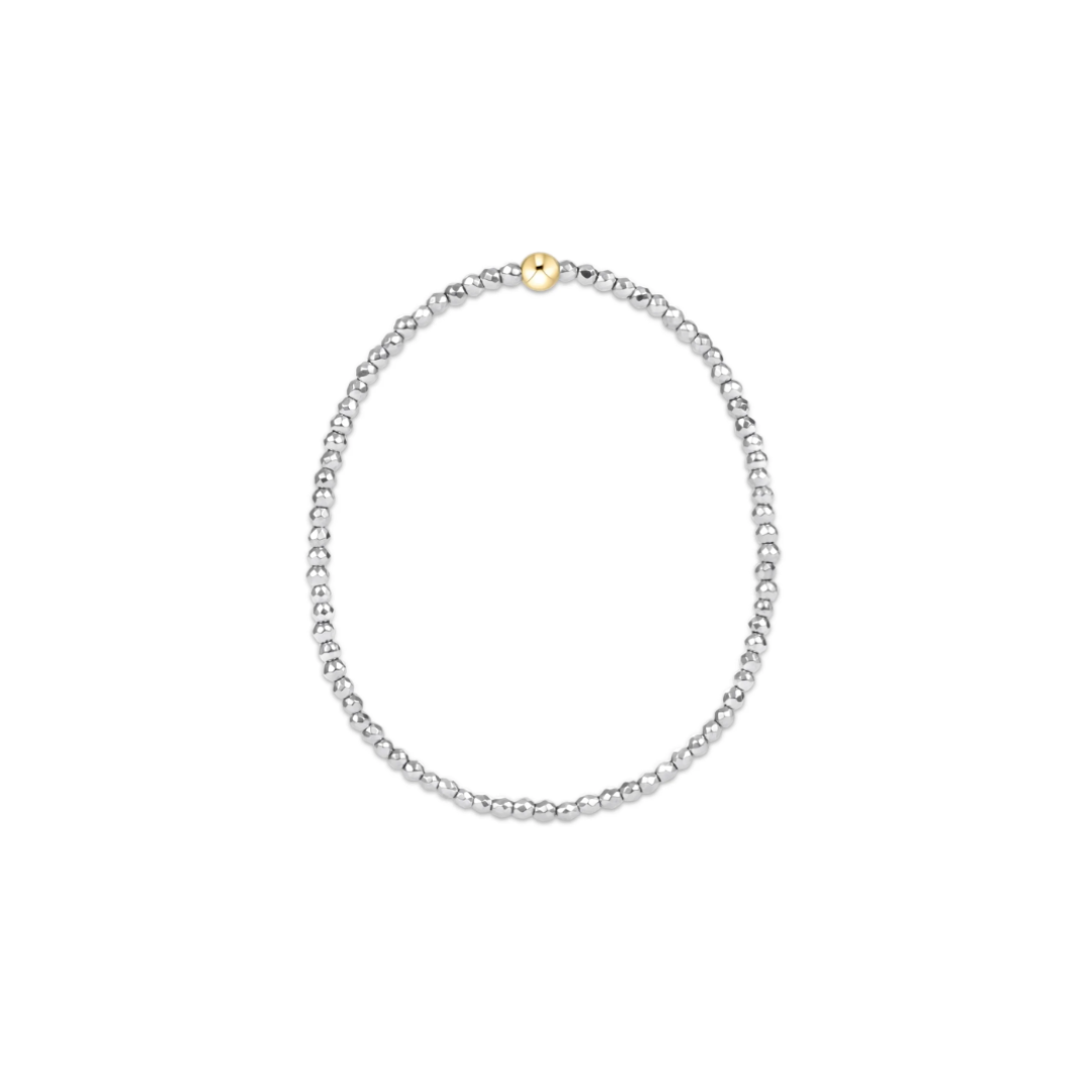 Enewton Silver Faceted Hematite 2mm Bead Bracelet