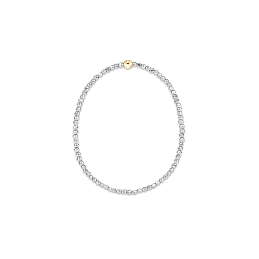 Enewton Silver Faceted Hematite 2mm Bead Bracelet