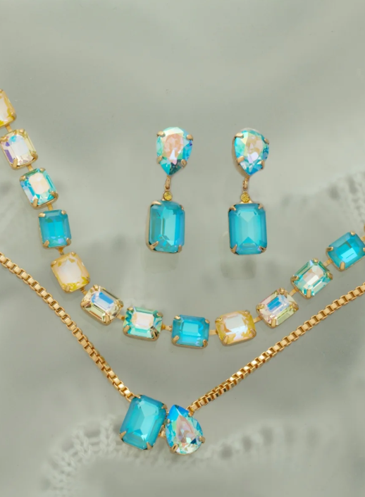 Sorrelli Coastal Dreams Emerald Pear Dangle Earrings