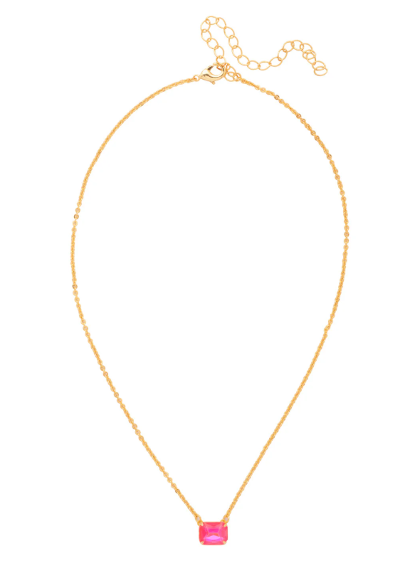 Sorrelli Electric Pink Single Crystal Pendant Necklace