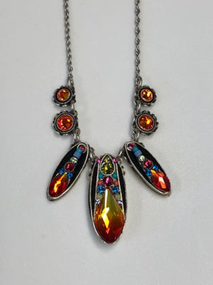 Firefly Orange Crystal Mosaic Necklace