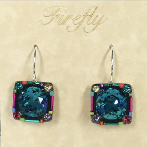 Firefly Focal Stone Earrings - Multi Color