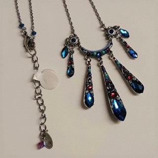 Firefly Blue Teardrop Mosaic Necklace