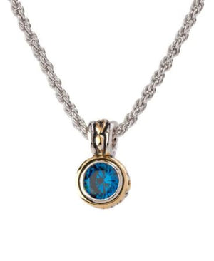 JOHN MEDEIROS Beijos Collection Round Bezel Set Sapphire Necklace