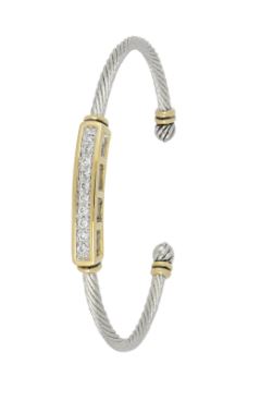 JOHN MEDEIROS Celebration Petite Pavé Bar Wire Cuff Bracelet